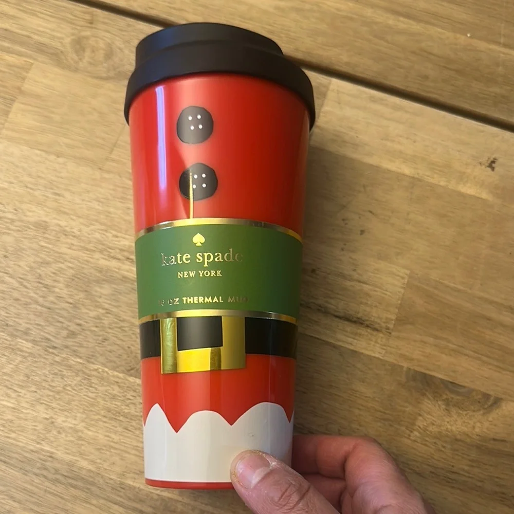 KATE SPADE SANTA SUIT THERMAL MUG 16oz
